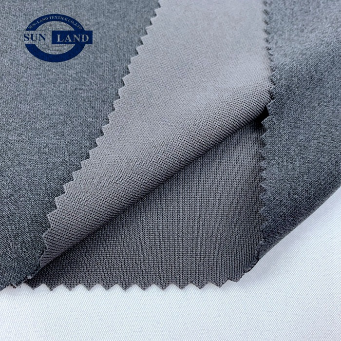 厂家直销 秋冬学生校服运动面料 乱三路针织双面布 涤纶针织平布