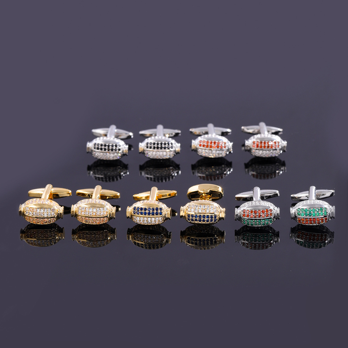 Cross-border Men's Full Diamond Bullet Light Luxury Men's Suit Accessories Zircon French Shirt Gem Sleeve Nail Cufflinks All-match