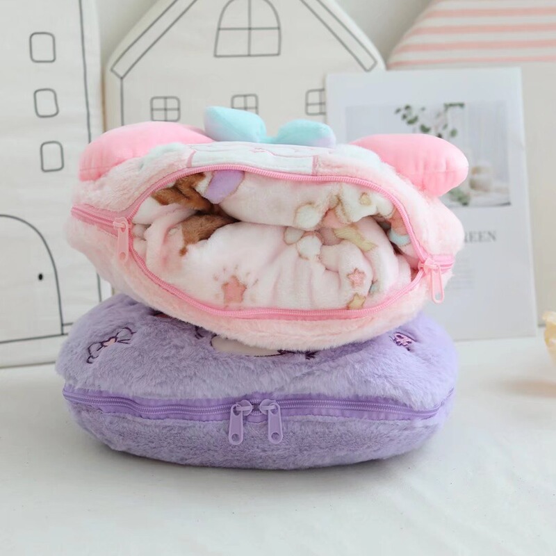 ぬいぐるみ昼寝ブランケットソファカバーブランケット厚みのあるコーラルベルベット枕ブランケットオールインワンオフィスクロミレッグカバーブランケット|undefined