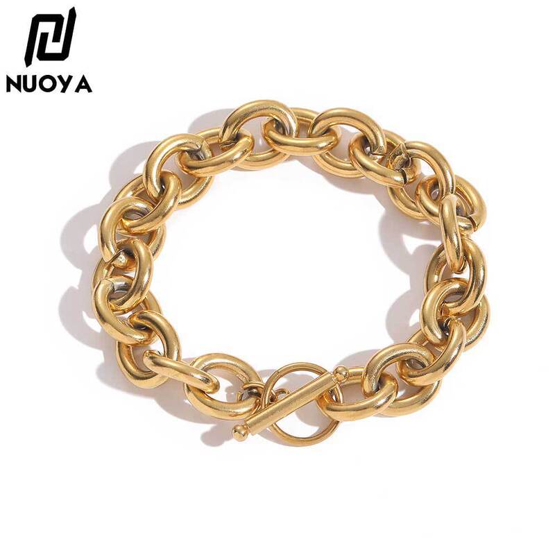 Europe and the United States 12mm stainless steel cross chain O chain titanium steel bracelet fashion brand hip hop men's bracelet jewelry wholesale
