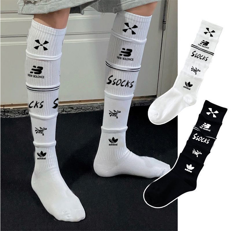 European and American Trendy Brand Doublet Sports Suit Layered Design Long Socks Street Sleeves Trendy Ins Style for Men and Women