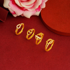 New exquisite adjustable diamond-inlaid women's ring, with a stylish and versatile lock-clasp design, made of copper alloy, simple European style, wholesale.