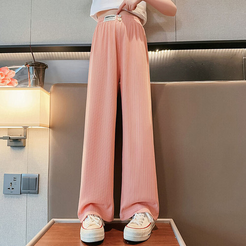 Kids' Wide Leg Pants Summer Sporty Casual Pants 2024 New Style Trendy Summer Outfit Pants for Big Children Straight Leg Pants