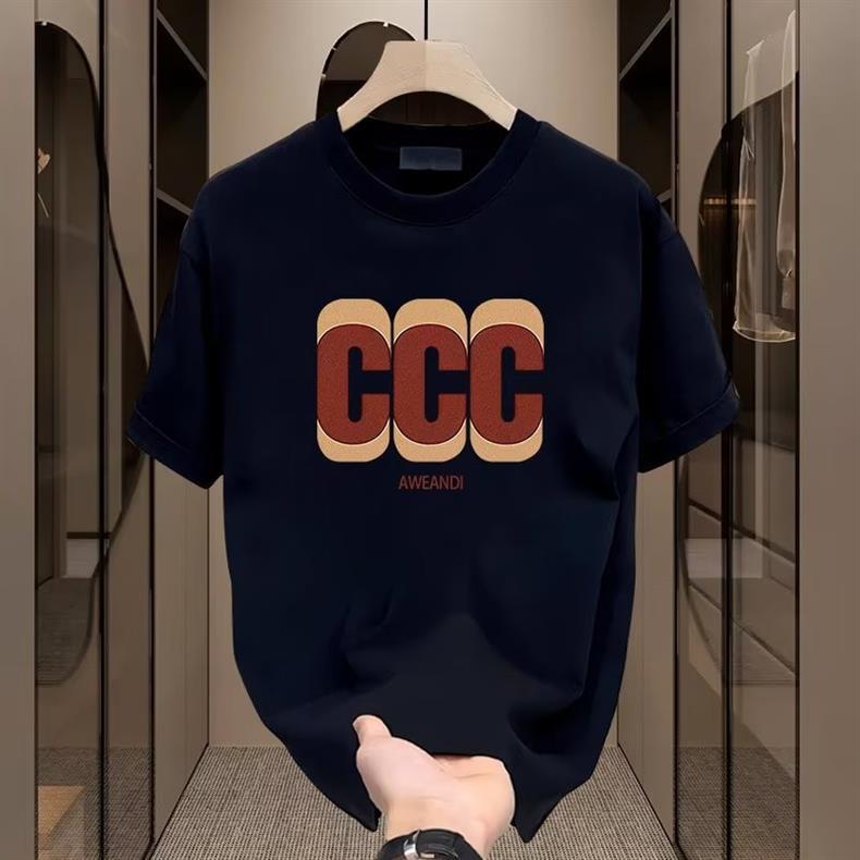 Vêtements pour hommes, nouveaux hauts épais d'été pour jeunes, t-shirts à manches courtes pour hommes, amples et décontractés, style Hong Kong, design simple et fin_voghion.com