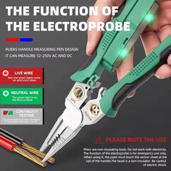 8 in 1 ステンレス鋼ワイヤーストリッパー、滑り止め多機能ワイヤーストリッパー、電気テストペン付きワイヤーストリッパー電気メーカー卸売