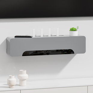 Wifi Router Storage Box Wall Tv Set-Top Box Shelf Punch-Free Wire Socket Shielding Decorative Cabinet