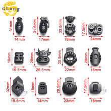 多款式绳制弹簧扣束鞋带防滑扣 尼龙松紧抽绳扣固定调节绳扣现货