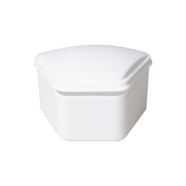 Caja de prótesis dental, caja de retenedor, caja de frenillos, caja de almacenamiento de dientes con red de correa dividida, caja de prótesis completa