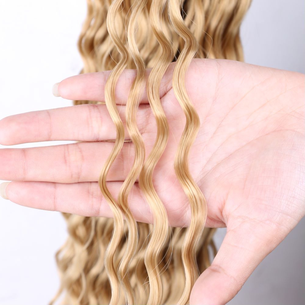 Unisex fibra chimica Deep Wave Bulk capelli all'uncinetto capelli ricci coda profonda sciolta capelli ricci ondulati_voghion.com