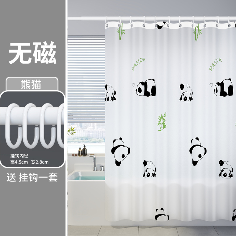 Baño grueso Eva cortina de baño impermeable a prueba de moho barra de cortina de baño conjunto lona impermeable cortina de baño sin perforación