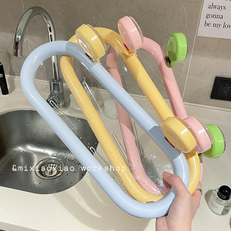 ドーパミンバスルーム収納ラック吸盤壁掛けパンチフリー高価値バスルームトイレ壁収納アーティファクト|undefined