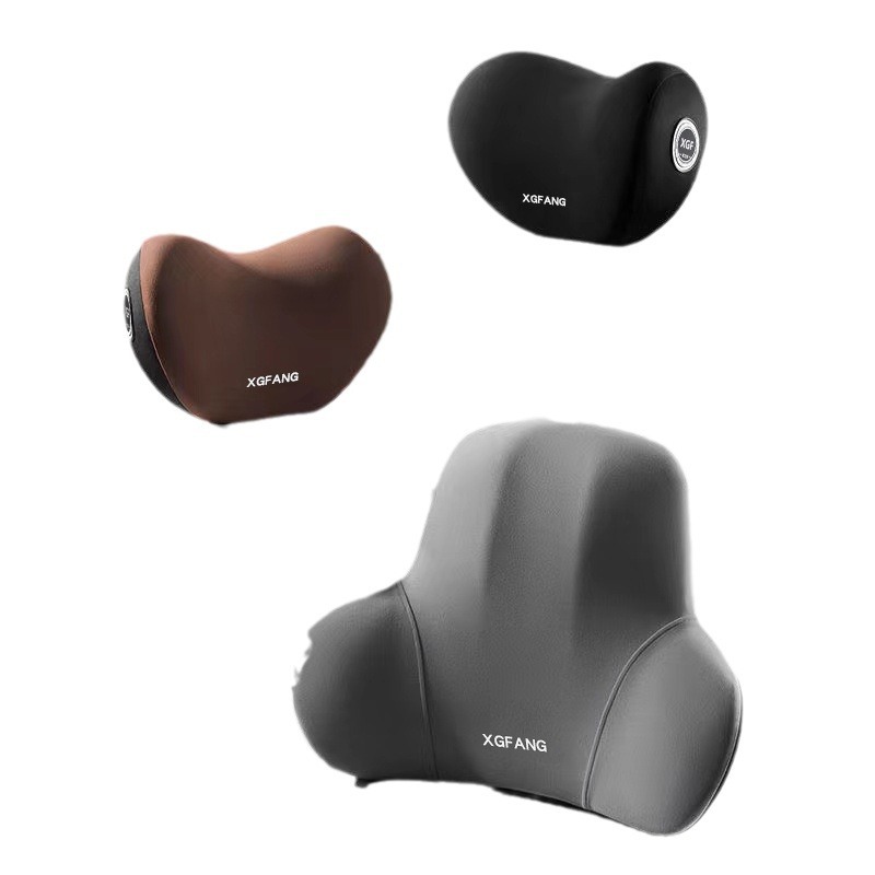 Almohada para automóvil, cuello cervical, cojín de asiento de algodón con memoria, cojín de cintura, respaldo, soporte de cintura universal de cuatro estaciones