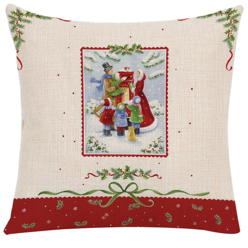 Cute Style Cute Santa Claus Letter Chemical Fiber Pillow Cases