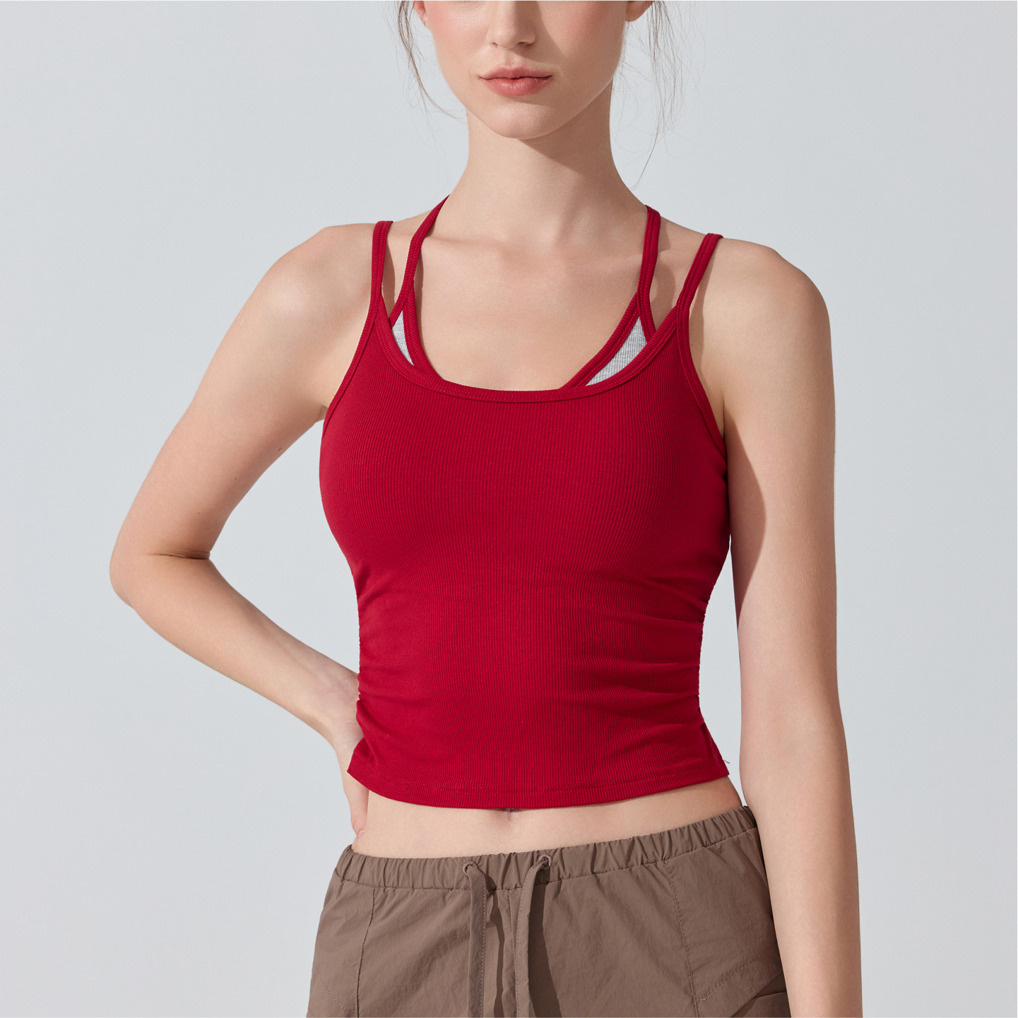 Deportes de fitness belleza chaleco de espalda desmontable cojín de pecho con ropa interior de yoga Pilates sexy sin bra superior