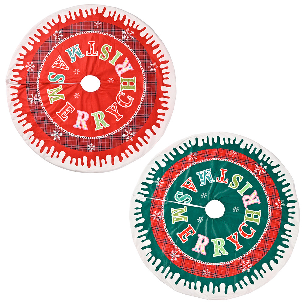 Christmas New Christmas Decoration Christmas Tree Dress Christmas Plaid Snowflake English Tree Dress Christmas Tree Bottom Decoration_voghion.com