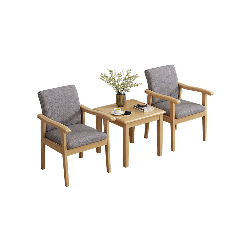 Madera maciza nórdica solo sofá silla respaldo balcón mesa de té silla casa ocio Oficina silla combinación traje