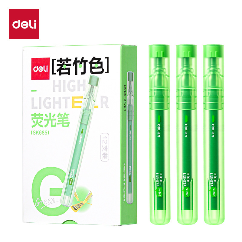 Deli SK685 Highlighter Pen, Fluorescent Color Series, Colored Highlighting Marker Pen for Note Taking, Journaling, Drawing, and Stationery Deli SK685 Highlighter Pen, Fluorescent Color Series, Colored Highlighting Marker Pen for Note Taking, Journaling, Drawing, and Stationery
