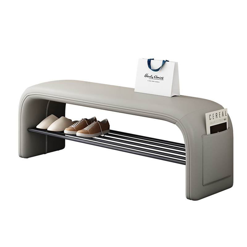 Taburete de cambio de zapatos, gabinete de zapatos doméstico en la puerta, taburete de zapatos para sentarse y usar, taburete de cama para dormitorio, taburete de zapatos de lujo ligero y de alta calidad