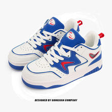 国朝撞色板鞋男女情侣街头潮流休闲鞋厚底透气轻便运动鞋2025新款