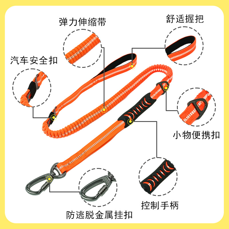 Cuerda para perros de poliéster transfronteriza, correa para mascotas a prueba de explosiones para perros grandes, correa única, correa para pasear perros al aire libre, correa para perros
