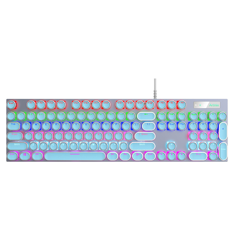 104キー 台湾式表音法 丸型電気メッキメタル パンク風メカニカルキーボードキーキャップ 文字透光キーキャップ 電気メッキ加工|undefined