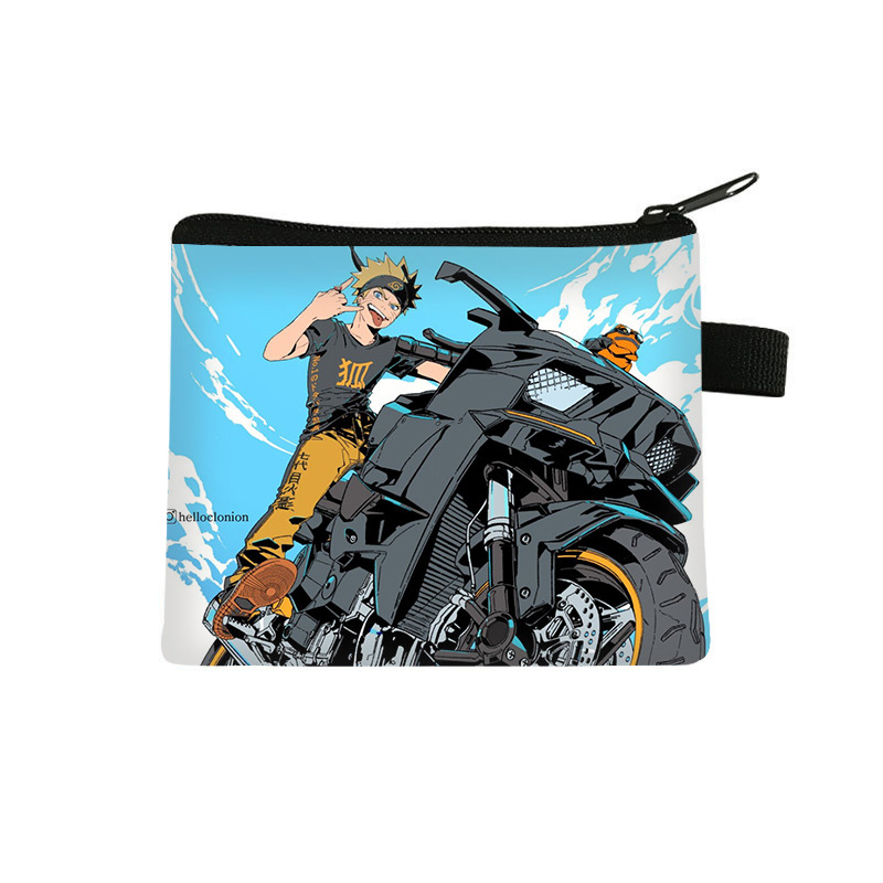 Nuevo Naruto niños monedero estudiante tendencia auricular moda bolsa de almacenamiento tendencia cremallera titular de la tarjeta al por mayor