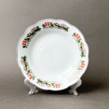 复古怀旧仿搪瓷圆盘市井老火锅餐具青花喜字盘汤盘汤碗