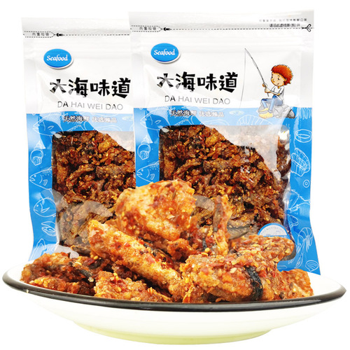 Spicy fish skin 125g honey cod skin snacks specialty snacks seafood spicy gourmet ready-to-eat fish skin sweetness