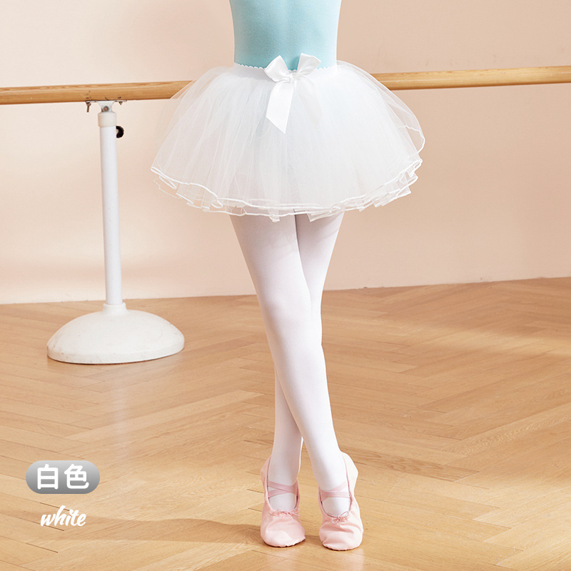 Falda de baile para niños de ala ancha elástica de cuatro capas de malla Princesa pettiskirt Ballet vestido de rendimiento