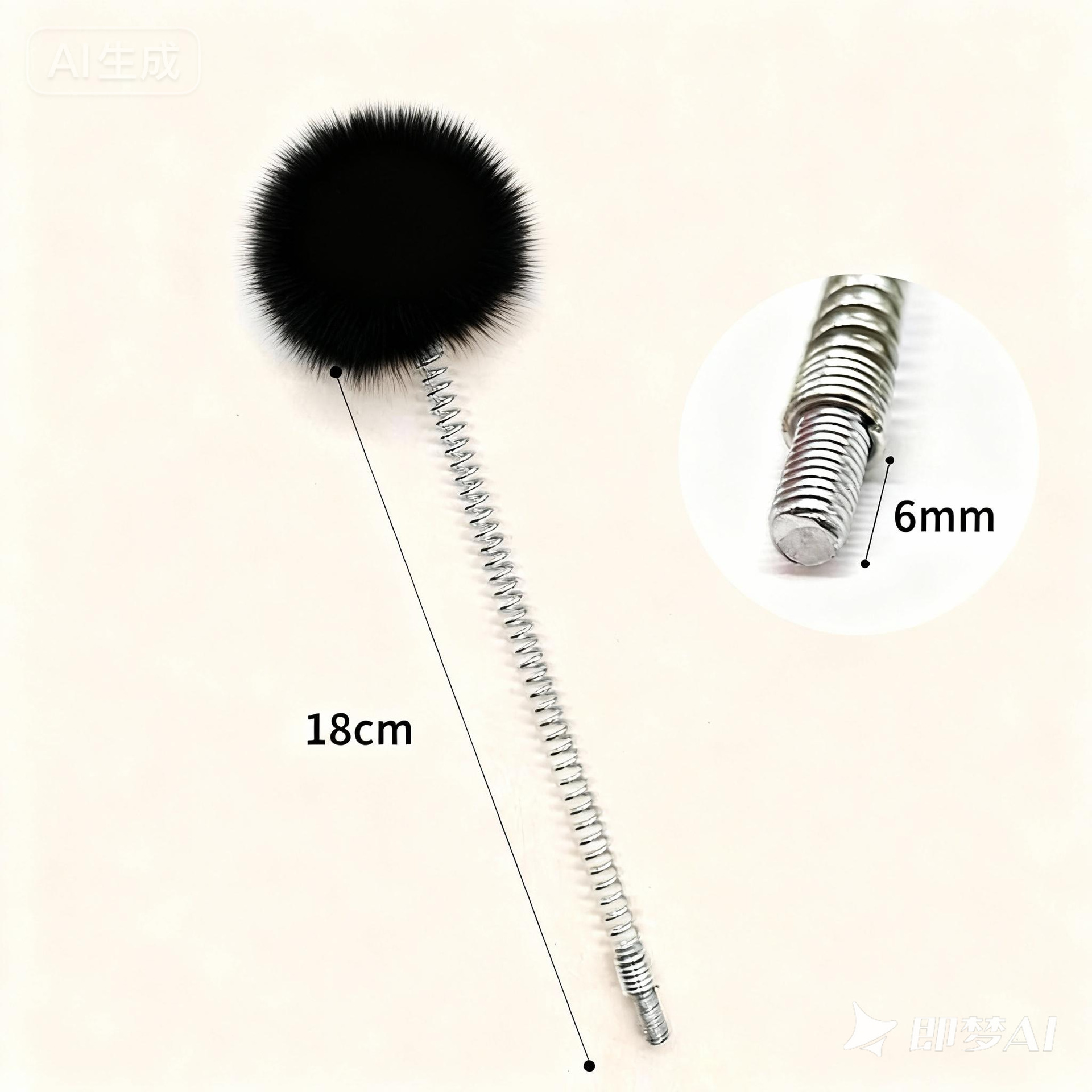 너트 6mm 스프링 - 블랙 벨벳 폼폼