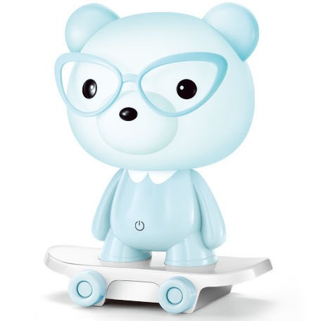 Lámpara de escritorio de oso deslizante de aluminio de aluminio dormitorio luz de noche cabecera mini bebé LED luz de noche táctil lámpara de escritorio enchufable tres velocidades