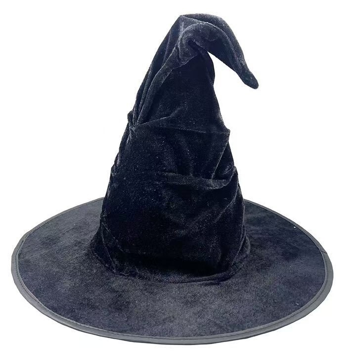 クロスボーダー人気ハロウィンタッセルハットパーティーウィッチハットブラックハロウィンプリーツウィッチスパイダーハット|undefined