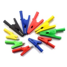 鳄鱼夹电线夹纯铜维修夹子中号带4mm插孔 高压全包护套测试夹30A