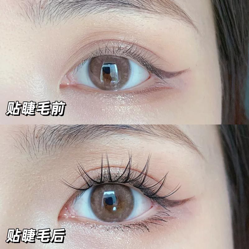 霏汐小恶魔假睫毛自然浓密 单簇细梗女团V型仿真仙女毛假睫毛批发