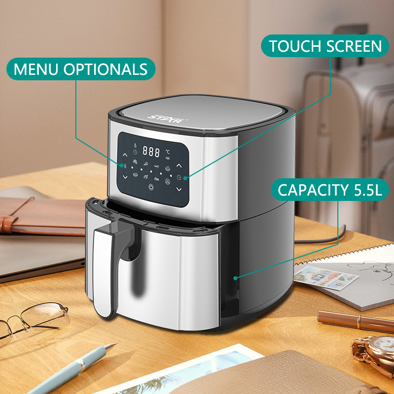 Estrella ganadora transfronteriza especial para el hogar barbacoa de pollo frito chips huevo tarta hornear freidora de aire multifuncional