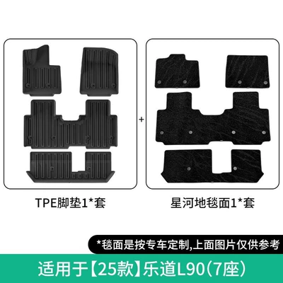 Trunk Mat, Backrest Foot – Universal Foot Pad - seven-seater-galaxy-blanket-original-car-color-tpe-floor-mats-obsidian-black-8-piece-set