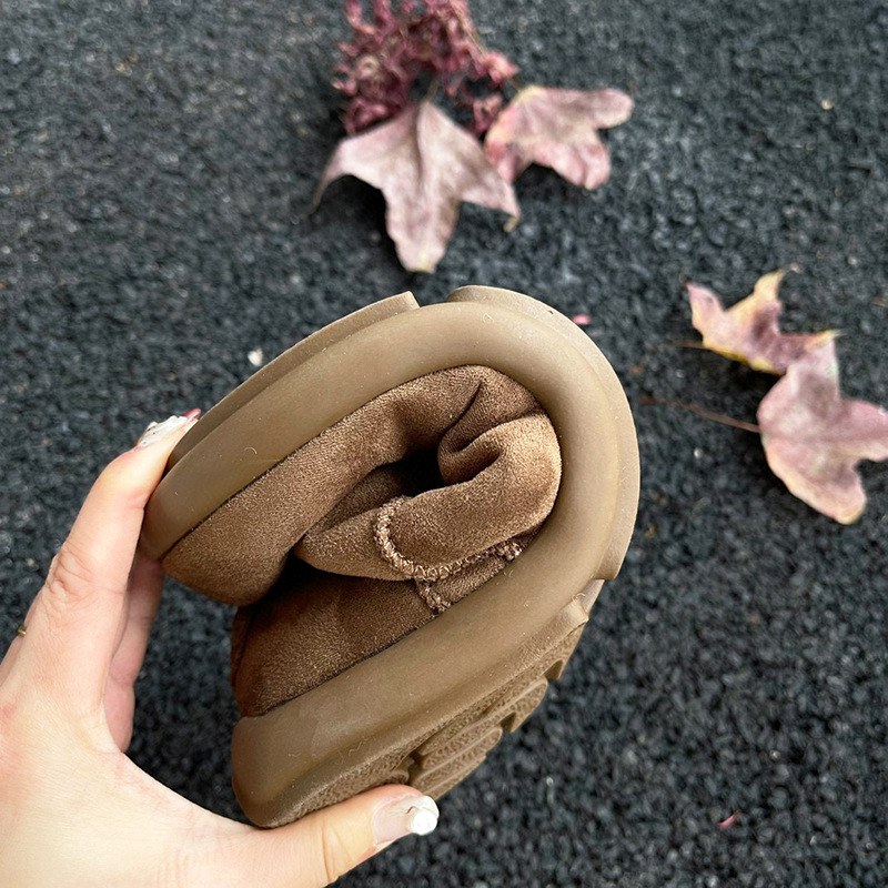 Stivali da neve da donna in vera pelle di pecora 2025, stivaletti invernali foderati in pile in stile britannico, scarpe casual antiscivolo_voghion.com