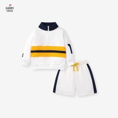 跨境男童衛衣套裝歐美純棉長袖兒童套裝休閒中小童兩件套秋季童裝