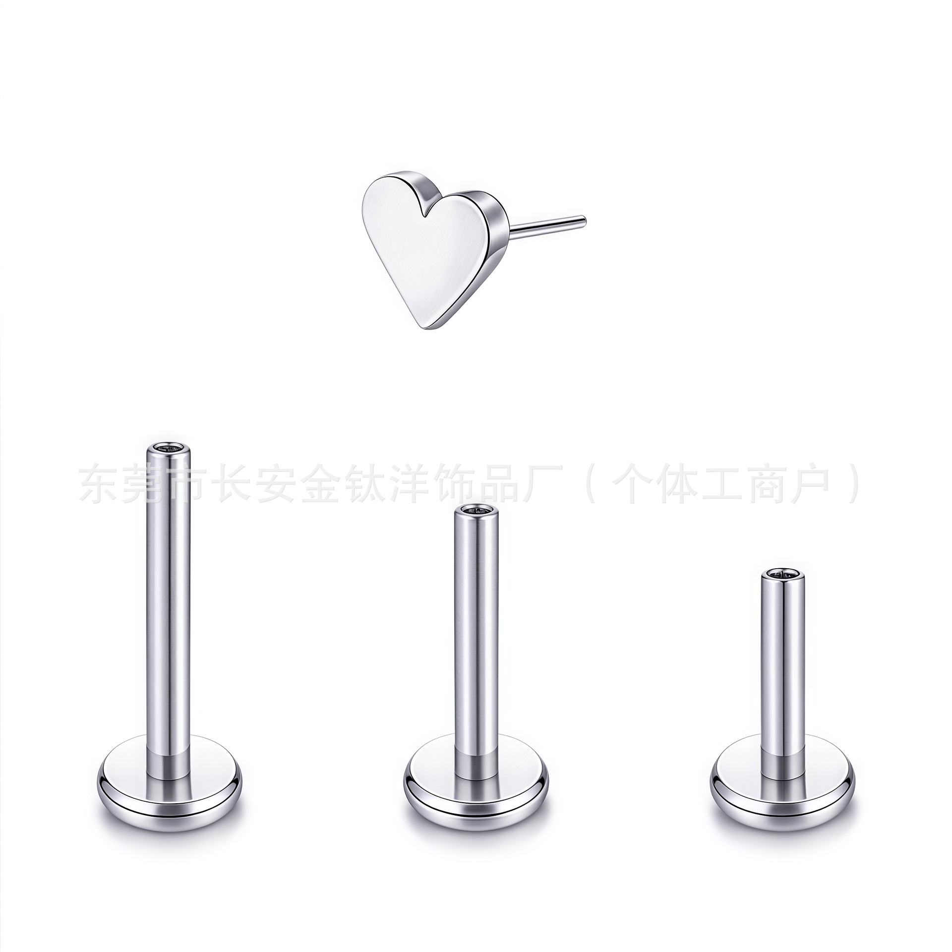 F136 Titanium Insertion Ear Bone Nail Love Moon Cross Five-Pointed Star Lightning Titanium Alloy Piercing Jewelry detail image 7