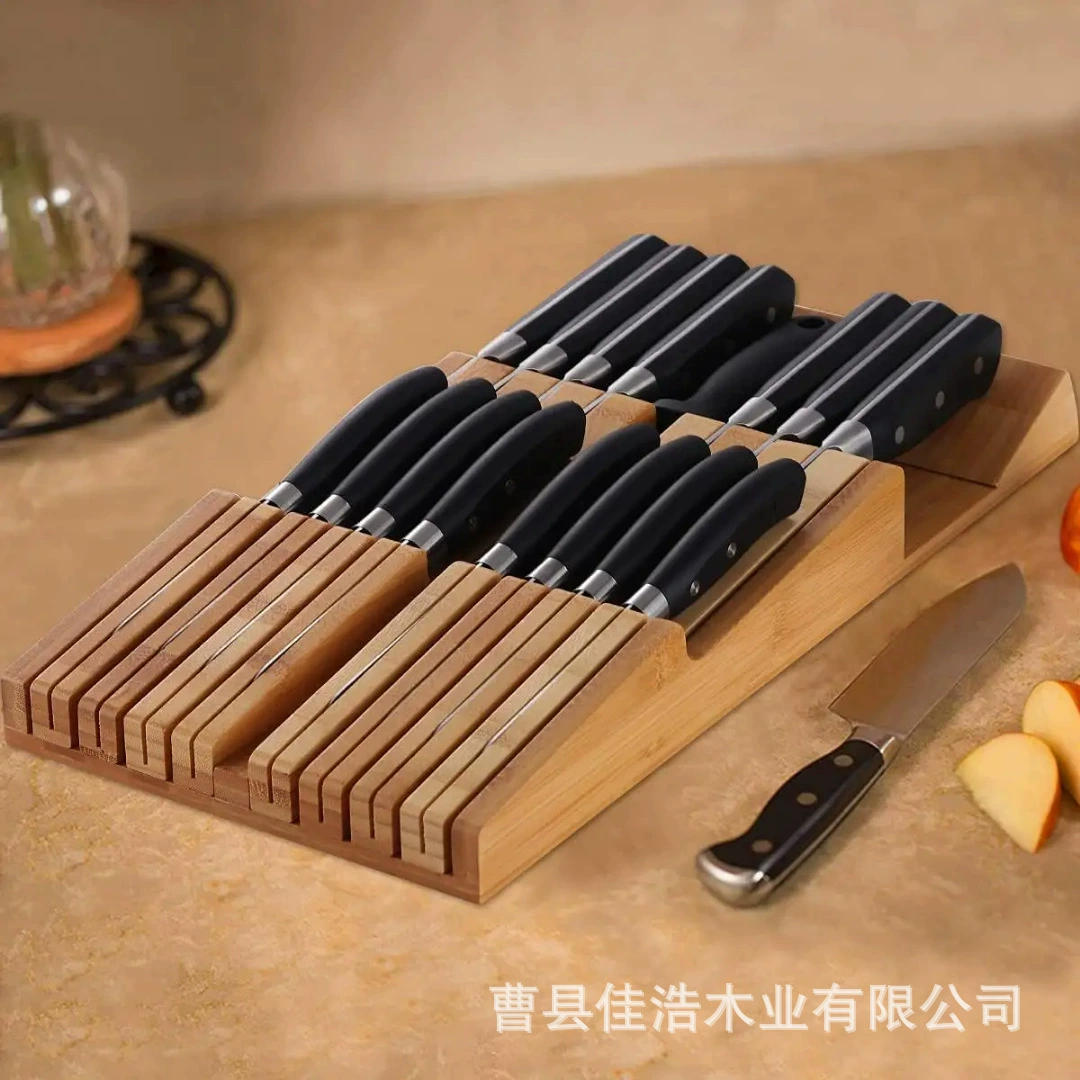 Ящик для хранения ножей из бамбука и дерева, кухонный ящик, ящик для сортировки кухонных ножей, деревянный ящик с несколькими сетками для свежих продуктов, держатель для ножей для сыра, приготовленных продуктов