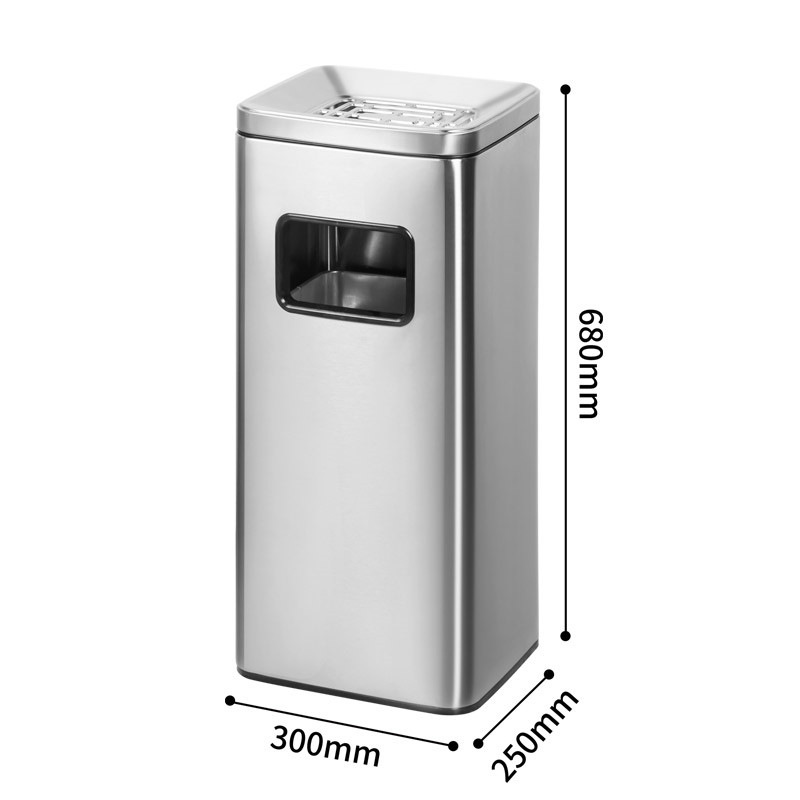 Comercial grande de acero inoxidable clasificación basura con Cenicero gran capacidad al aire libre Hotel vertical al aire libre extintor cubo