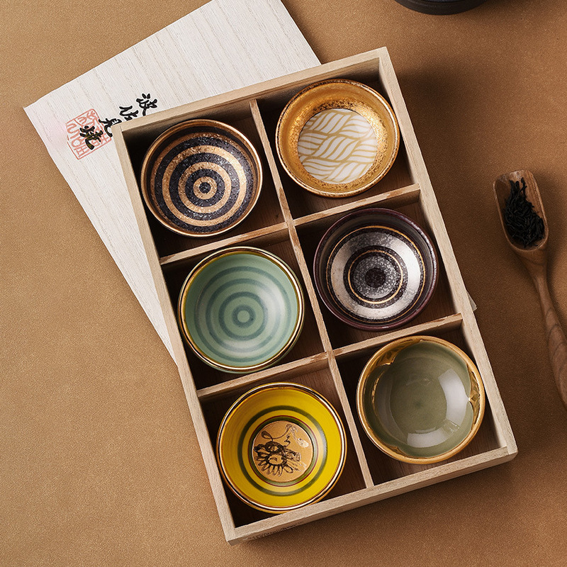 Japanese imported Tao Yue kiln kung fu tea cup set Japanese handmade retro stoneware master Gold Tea Cup Jianzhan Japanese imported Tao Yue kiln kung fu tea cup set Japanese handmade retro stoneware master Gold Tea Cup Jianzhan