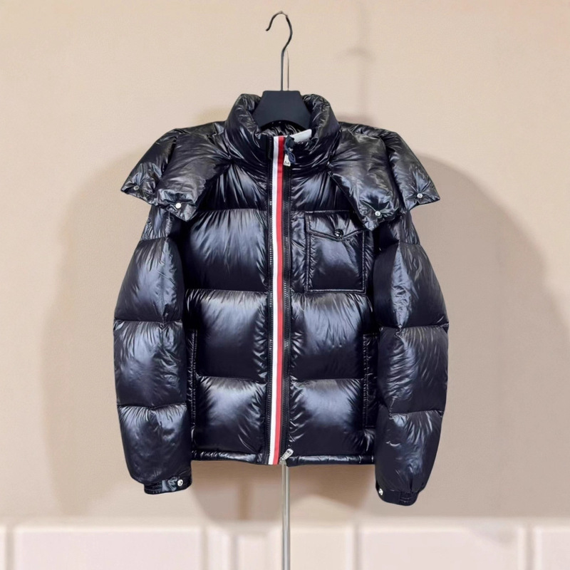 Montbeliard Three-Color Webbing Hooded down Jacket Winter Coat Unisex Thickened Jacket for Cold Weather