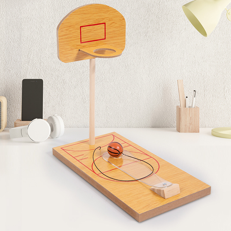 Mini juego de máquina de baloncesto divertido de madera creativa transfronteriza para niños