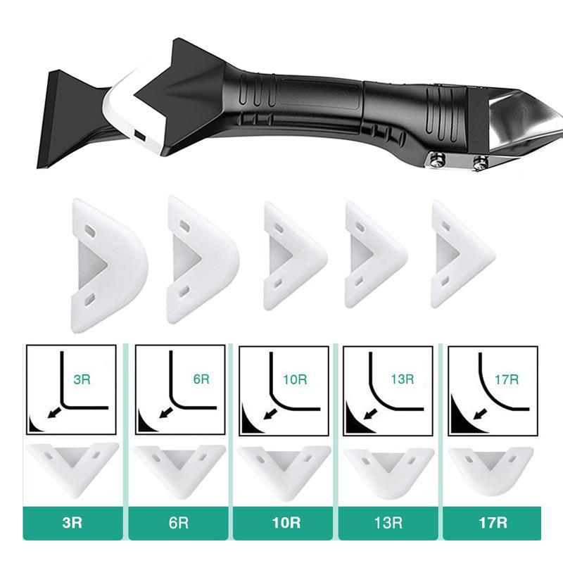 Glue Scraper, Glue Shovel, Glass Sealant Spatula, Seam-Cleaning Tool, Angled Residue Scraper, Grout Finishing Tool Set