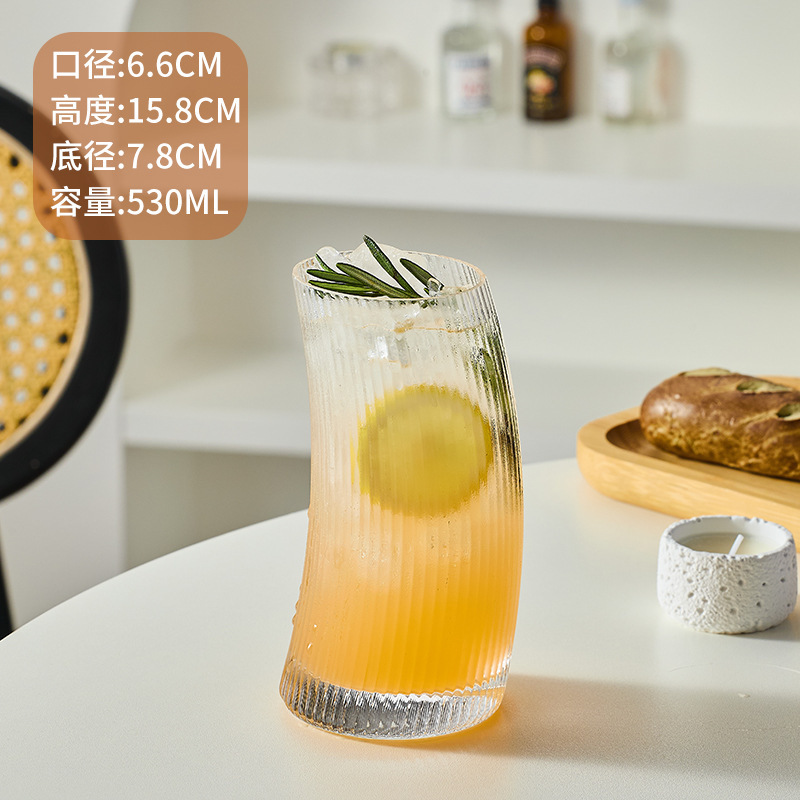 创意月牙杯网红ins风玻璃杯果汁杯高颜值莫吉托杯鸡尾酒杯奶茶杯|undefined