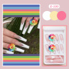 Rainbow fake nails solar-powered, nail stickers, ready-made product, french style, wholesale