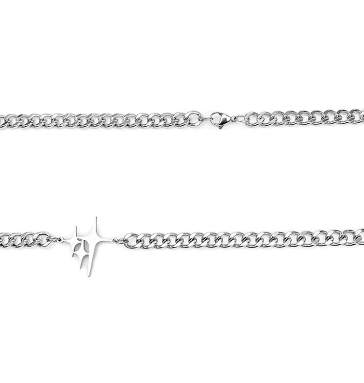 Plating Design IG Style Star Alloy Titanium Steel Plating Unisex Necklace Men Chain Necklaces