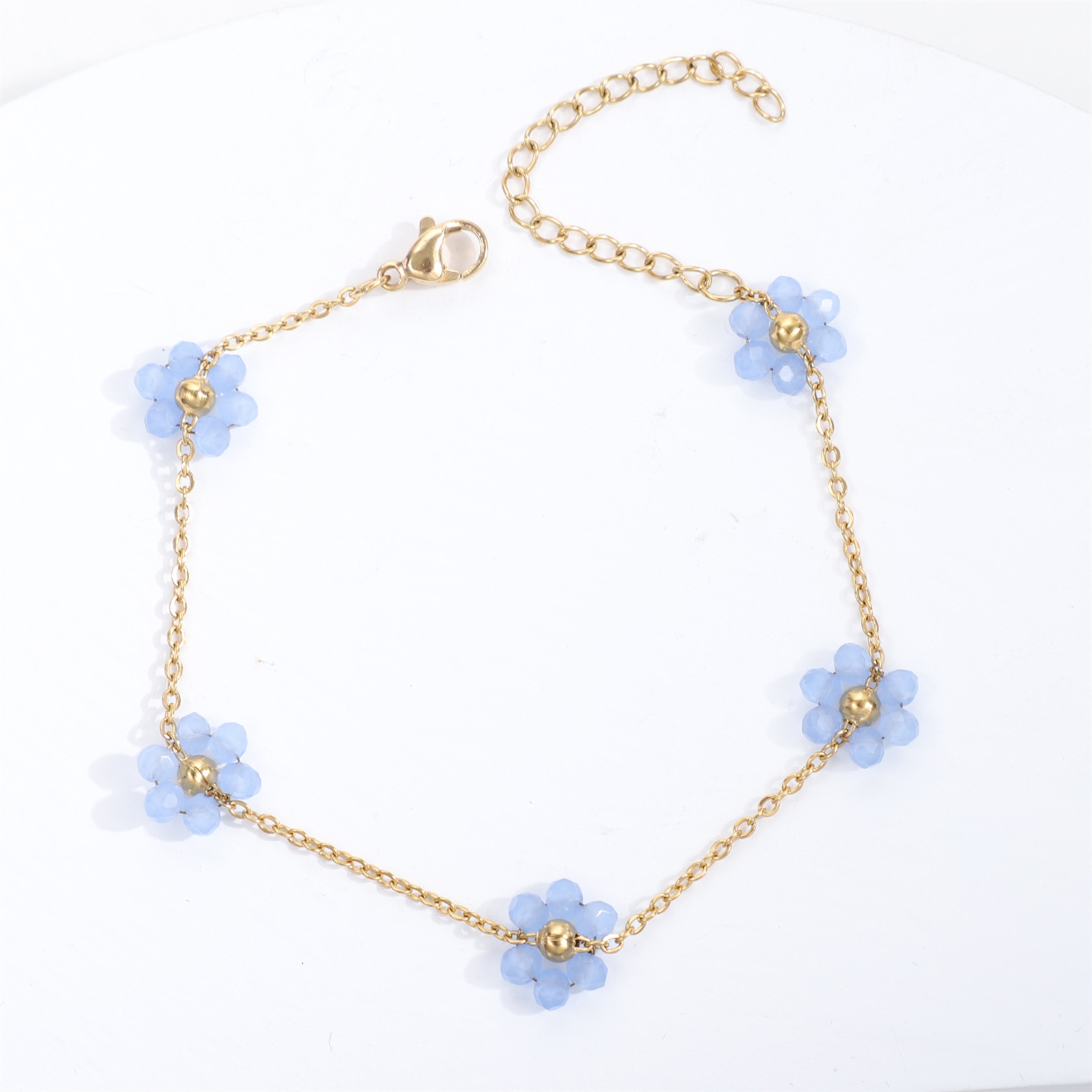 Titanium Steel Material Sweet Flower Titanium Steel Bracelets In Bulk