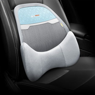 汽車腰靠四季防悶汗網格透氣辦公室久坐護腰墊車載座椅記憶棉腰托